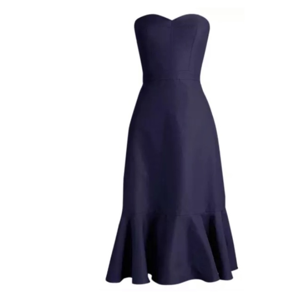 J crew strapless navy dress size 6 NWT